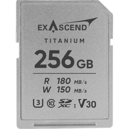 Exascend EX256GSDU1-M Titanium - karta pamięci, 256GB, SDXC (UHS-I, V30, U3, C10, R180/W150)